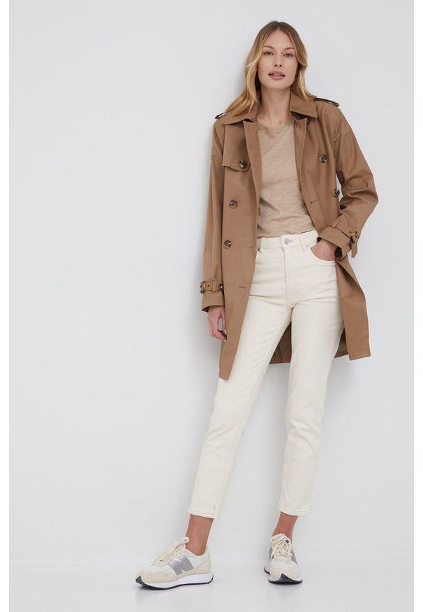 Scotch & Soda jeansy High Five damskie high waist. Stan: podwyższony. Kolor: beżowy
