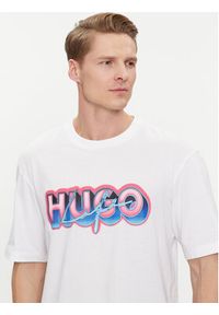 Hugo T-Shirt Nillumi 50515278 Biały Regular Fit. Kolor: biały. Materiał: bawełna