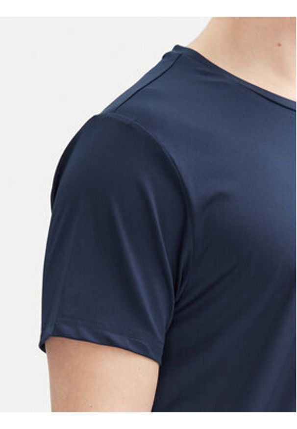 Aulp T-Shirt Tommy Granatowy Regular Fit. Kolor: niebieski. Materiał: syntetyk