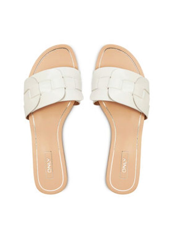 ONLY Shoes Klapki Onlfeli-3 15335548 Biały. Kolor: biały. Materiał: skóra