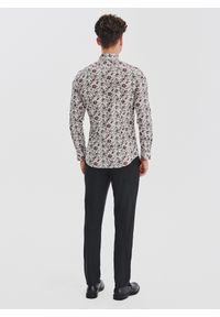Pako Lorente - PAKO LORENTE – Biała koszula w kwiaty. Typ kołnierza: kołnierzyk klasyczny. Kolor: biały. Materiał: elastan, bawełna. Długość rękawa: długi rękaw. Długość: długie. Wzór: kwiaty. Styl: klasyczny #4