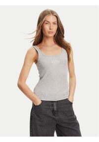 Guess Jeans Top W5YP35 KA0H1 Szary Regular Fit. Kolor: szary. Materiał: bawełna