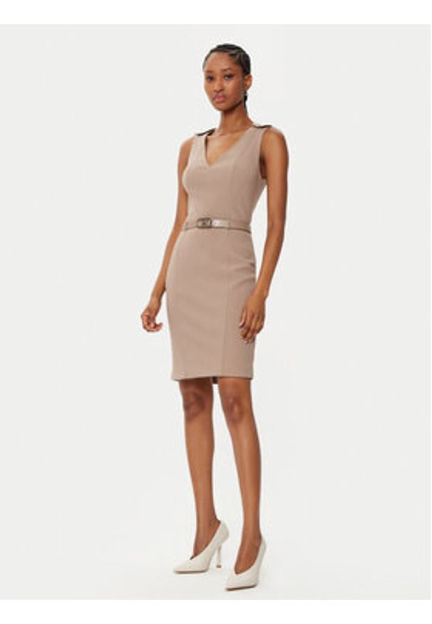 Marciano Guess Sukienka koktajlowa 5RGK10 6302A Beżowy Bodycon Fit. Kolor: beżowy. Materiał: syntetyk. Typ sukienki: bodycon. Styl: wizytowy