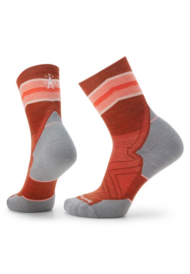 Skarpety Biegowe Damskie Smartwool Run Targeted Cushion Mid Crew Sock. Kolor: pomarańczowy. Sport: bieganie