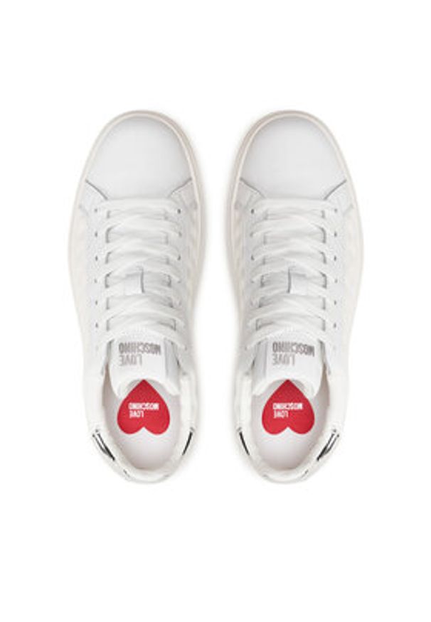 Love Moschino - LOVE MOSCHINO Sneakersy JA15134G1LIO410A Biały. Kolor: biały. Materiał: materiał