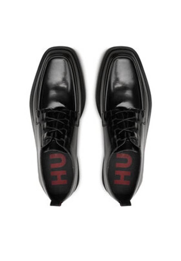 Hugo Półbuty Iker Derb 50522931 Czarny. Kolor: czarny. Materiał: skóra