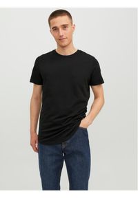 Jack & Jones - Jack&Jones T-Shirt Jjenoa 12113648 Czarny Long Line Fit. Kolor: czarny. Materiał: bawełna