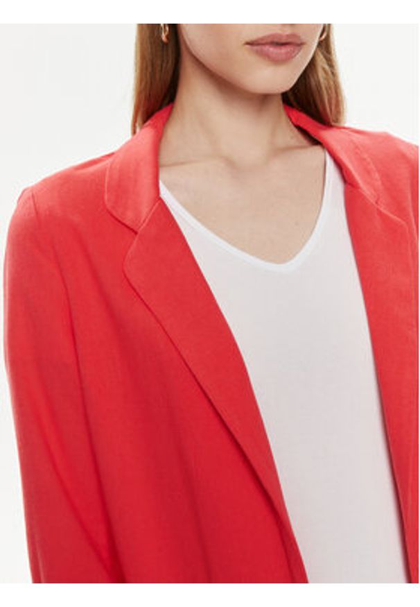 Vero Moda Marynarka Jesmilo 10279700 Różowy Regular Fit. Kolor: różowy. Materiał: len, wiskoza