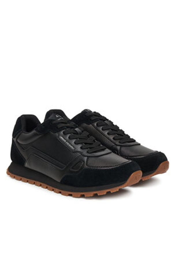 Armani Exchange Sneakersy XM001725 AF17540 UC001 Czarny. Kolor: czarny. Materiał: skóra