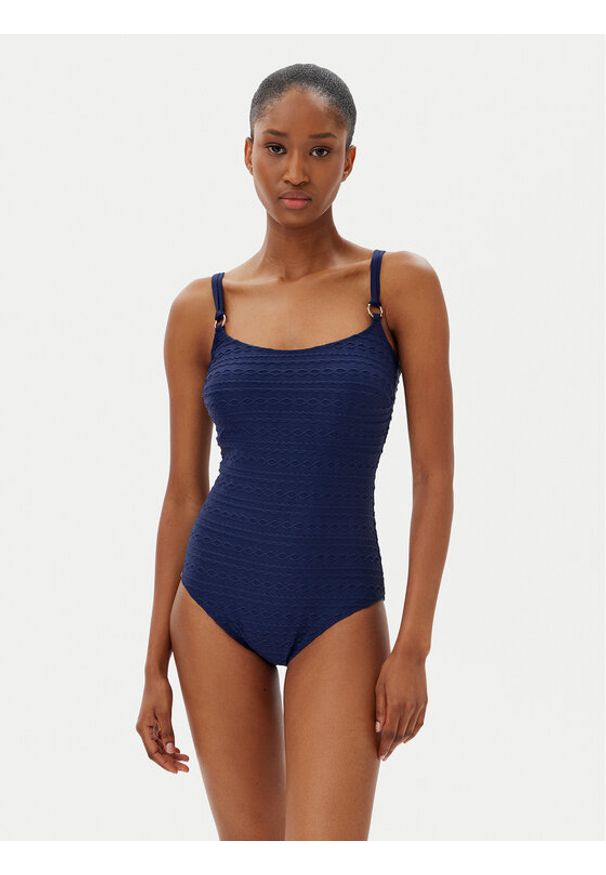 SELMARK - Selmark Strój kąpielowy BM058 Granatowy. Kolor: niebieski. Materiał: syntetyk