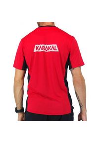 KARAKAL - Koszulka sportowa męska Karakal Pro Tour Tee. Kolor: czerwony. Materiał: poliester. Długość rękawa: krótki rękaw. Długość: krótkie