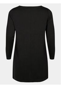Zizzi Sukienka dzianinowa M61194B Czarny Regular Fit. Kolor: czarny. Materiał: wiskoza