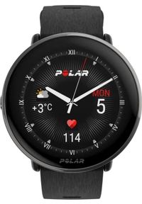 POLAR - Zegarek sportowy Polar Ignite 3 Titanium Czarny (IGNITE 3 TI SIL BLK S-L). Kolor: czarny. Materiał: polar. Styl: sportowy