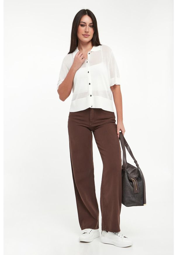 Armani Exchange - Kardigan damski z kołnierzem polo ARMANI EXCHANGE. Typ kołnierza: polo