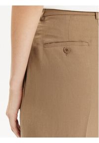 Weekend Max Mara Spodnie materiałowe Diletta 2415131062 Brązowy Wide Leg. Kolor: brązowy. Materiał: len, wiskoza #5