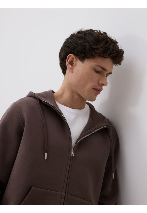 Reserved - Bluza z kapturem - beżowy. Typ kołnierza: kaptur. Kolor: beżowy. Materiał: dzianina, bawełna