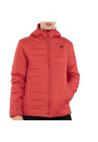 4f - Kurtka 4F Primaloft Black Eco H4Z22KUMP00661S - czerwona. Okazja: na spacer. Kolor: czerwony. Materiał: poliester, puch, syntetyk. Technologia: Primaloft. Sezon: zima. Sport: turystyka piesza