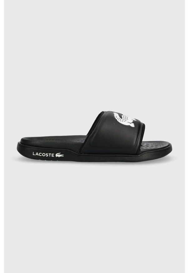 Lacoste klapki CROCO DUALISTE damskie kolor czarny 43CFA0040. Kolor: czarny. Materiał: materiał