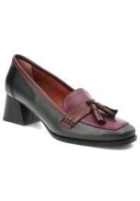 Zielone Półbuty Armodo Eleganckie Skórzane Buty Na Obcasie. Okazja: na co dzień, na spotkanie biznesowe. Kolor: zielony. Materiał: skóra. Wzór: aplikacja. Obcas: na obcasie. Styl: elegancki. Wysokość obcasa: średni