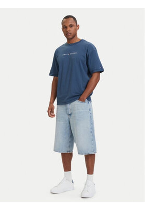 TOMMY HILFIGER - Tommy Hilfiger T-Shirt UM0UM03643 Niebieski Regular Fit. Kolor: niebieski. Materiał: bawełna