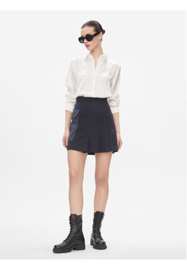 MAX&Co. Spódnica mini Jago Granatowy Regular Fit. Kolor: niebieski. Materiał: bawełna