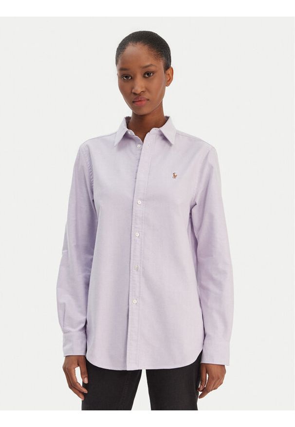 Polo Ralph Lauren Koszula 211970736506 Fioletowy Relaxed Fit. Typ kołnierza: polo. Kolor: fioletowy. Materiał: bawełna