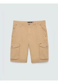 Big-Star - Szorty męskie z kieszeniami cargo beżowe Morrise 801. Okazja: na co dzień. Kolor: beżowy. Materiał: materiał, bawełna, elastan. Styl: casual, sportowy #3