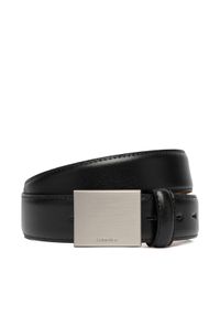 Calvin Klein Pasek Męski Logo Plaque Smooth 32Mm LV04D7030G Czarny. Kolor: czarny. Materiał: skóra #1