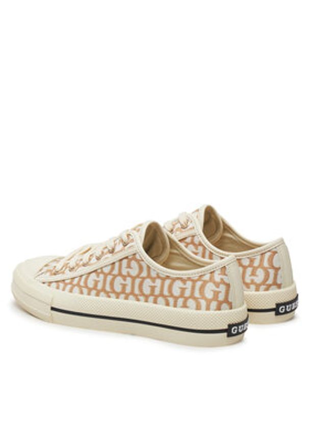 Guess Trampki FLPCAR FAL12 Beżowy. Kolor: beżowy. Materiał: materiał