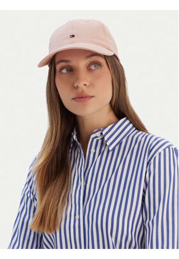 TOMMY HILFIGER - Tommy Hilfiger Czapka z daszkiem Essential Flag Soft Cap AW0AW17632 Różowy. Kolor: różowy. Materiał: bawełna, materiał