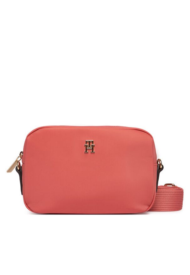 TOMMY HILFIGER - Tommy Hilfiger Torebka Popette Camera Bag AW0AW17704 Koralowy. Kolor: pomarańczowy. Materiał: skórzane