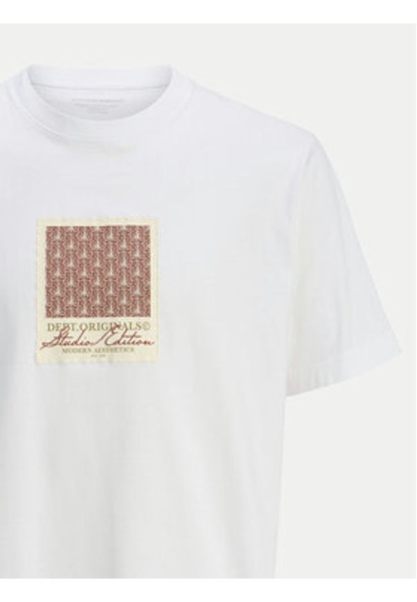 Jack & Jones T-Shirt Islington 12273019 Biały Loose Fit. Kolor: biały. Materiał: bawełna
