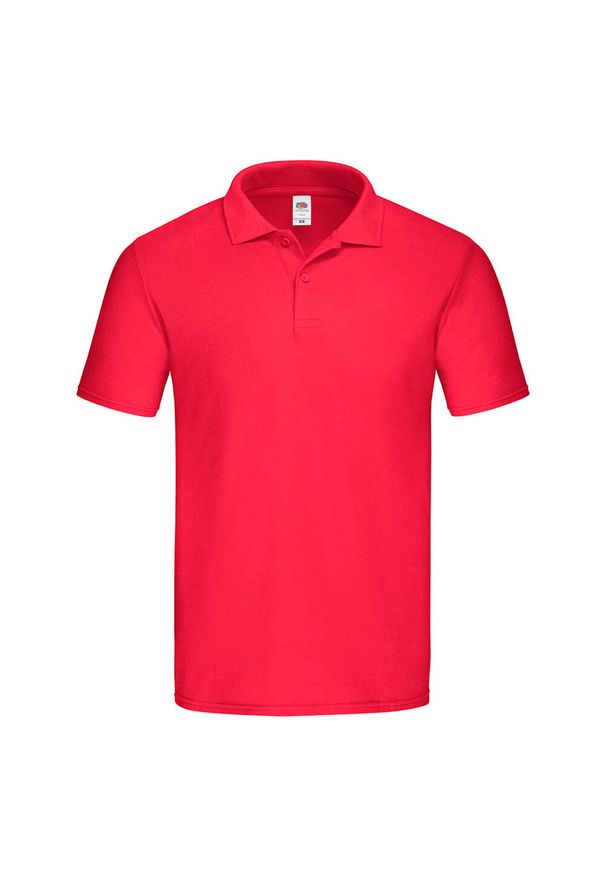 FRUIT OF THE LOOM - Oryginalna Koszulka Polo Dla Dorosłych Unisex. Typ kołnierza: polo. Kolor: czerwony
