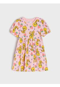 Sinsay - Bawełniana sukienka Looney Tunes - różowy. Kolor: różowy. Materiał: bawełna #1