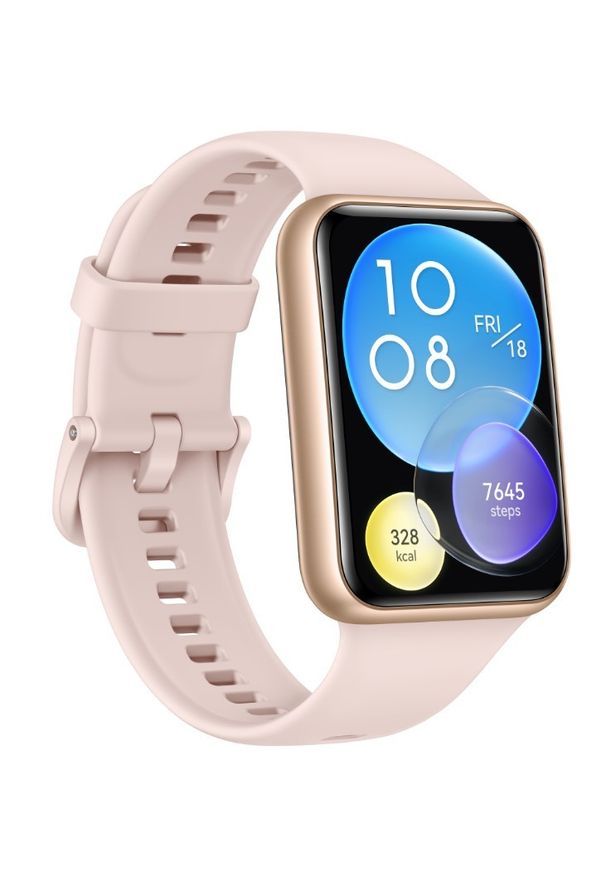 HUAWEI - Huawei Watch Fit 2 Active złoty. Rodzaj zegarka: smartwatch. Kolor: złoty. Materiał: skóra, mesh, guma. Styl: sportowy, elegancki, klasyczny