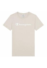 Koszulka z krótkim rękawem Damska Champion Big Script Logo Biały. Kolor: biały. Materiał: bawełna. Długość rękawa: krótki rękaw. Długość: krótkie