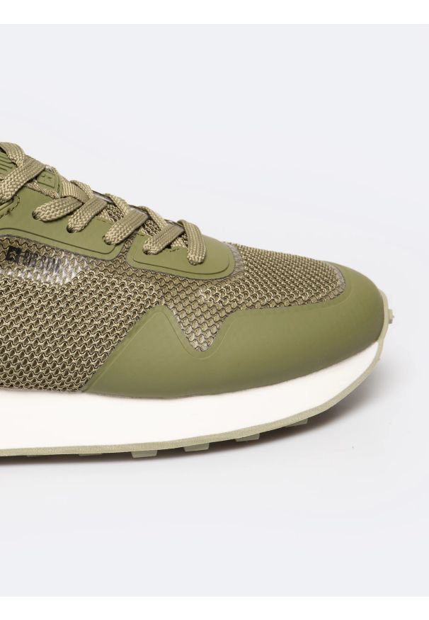Big-Star - Sneakersy męskie khaki RR174360 303. Okazja: na co dzień. Kolor: zielony. Materiał: materiał, syntetyk. Wzór: napisy