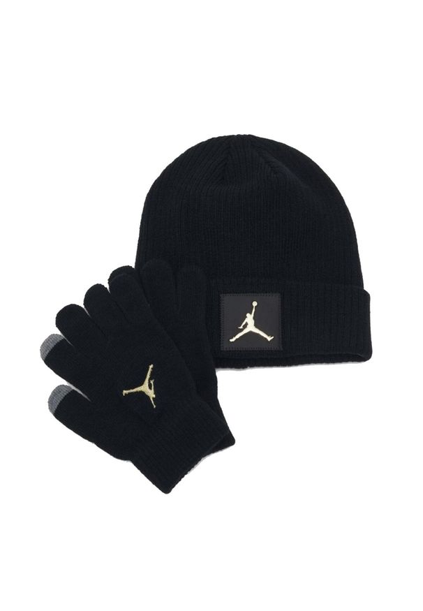 Zestaw czapka zimowa rękawiczki Air Jordan Metal Jumpman Patch Set 9A0604-K5X. Kolor: czarny. Sezon: zima. Styl: sportowy