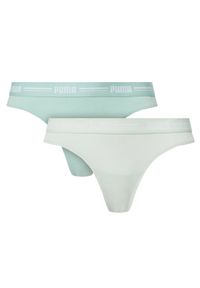 Puma Komplet 2 par stringów 907850 Zielony. Kolor: zielony. Materiał: bawełna