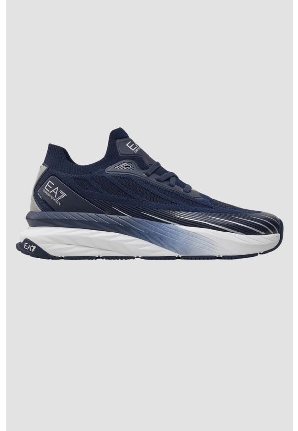 EA7 Emporio Armani - EA7 Niebieskie sneakersy męskie, Rozmiar 41 1/3. Kolor: niebieski