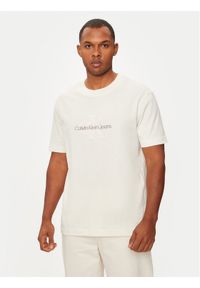 Calvin Klein Jeans T-Shirt J30J326158 Écru Regular Fit. Materiał: bawełna