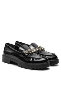 Tory Burch Loafersy Embellished Classic Lug Loafer 165828 Czarny. Kolor: czarny. Materiał: skóra