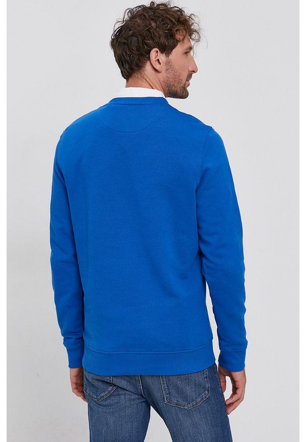Lyle & Scott - Bluza bawełniana. Kolor: niebieski. Materiał: bawełna. Wzór: aplikacja, gładki