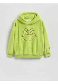 Reserved - Świąteczna bluza Grinch - zielony. Kolor: zielony. Materiał: dzianina, bawełna. Styl: wizytowy