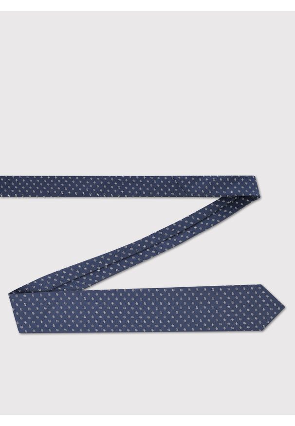 Pako Lorente - PAKO LORENTE – Granatowy krawat w mikrowzór. Kolor: niebieski. Materiał: poliester