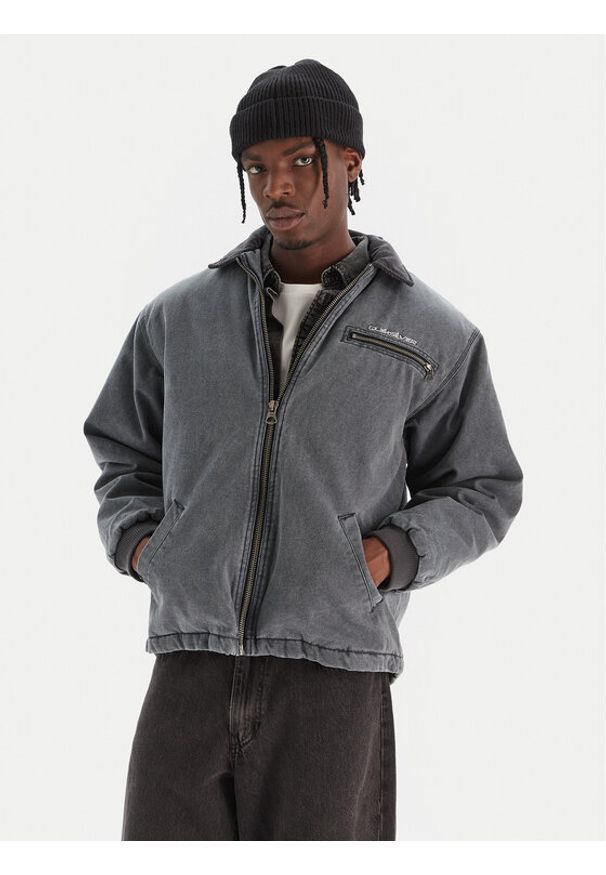 Quiksilver Kurtka jeansowa Shaper Pad Jacket EQYJK04174 Szary Regular Fit. Kolor: szary. Materiał: bawełna