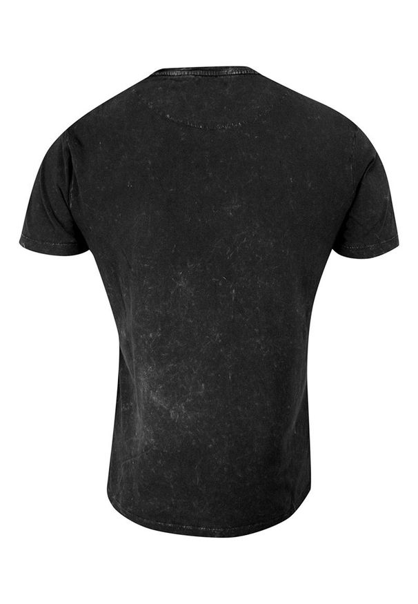 Brave Soul - T-Shirt (Koszulka) Czarny z Nadrukiem, Czaszka w Kasku, Okrągły Dekolt, Krótki Rękaw -BRAVE SOUL. Okazja: na co dzień. Kolor: czarny. Materiał: bawełna. Długość rękawa: krótki rękaw. Długość: krótkie. Wzór: nadruk. Sezon: lato, wiosna. Styl: casual