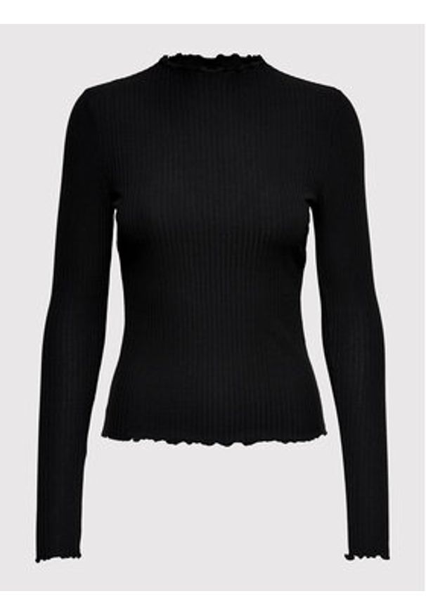 only - ONLY Bluzka Emma 15180040 Czarny Slim Fit. Kolor: czarny. Materiał: syntetyk, wiskoza