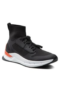 Sneakersy Calvin Klein High Top Lace Up Knit HM0HM00760 Black/Coral 0GP. Kolor: czarny. Materiał: materiał #1