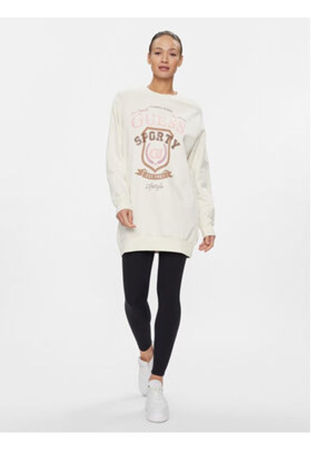 Guess Bluza Graphic V4RQ11 K68I0 Écru Regular Fit. Materiał: bawełna